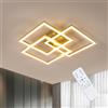 DELIPOP Plafoniera Led Soffitto Moderna, 40W 4500LM Dimmerabile Lampada da Soffitto, Funzione di Memoria, Quadrato Oro Lampadario LED Soffitto per Soggiorno, Camera da Letto, Cucina