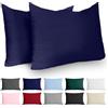 Dreamzie Federe 50x80 (Set di 2) - Blu Scuro - Federe Cuscino 50x80 cm - 100% Jersey di Cotone - Federa da Cuscino - Copri Cuscino per Letto - Fodera Protezione per Cuscino