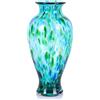 oliruim 30 cm Vaso in Vetro Soffiato Verde Acqua, Vaso Colorato a Bocca Larga, Vaso Decorativo per Casa, Soggiorno, Tavolo, Erba della Pampas (verde acqua)