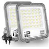 PICAA Lampada da esterno a LED da 50W, luce da lavoro LED 5000LM 6500K, Luce di sicurezza a LED impermeabile IP65 con spina per porta d'ingresso, magazzino, parcheggio, cortile, strade (2pz)