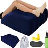 WIYETY Set di cuscini gonfiabili per le gambe, cuscino per le vene, cuscino gonfiabile, con maschera per gli occhi e tappi per le orecchie, cuscino di supporto per il miglioramento del sonno (blu)