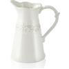 OTARTU Brocca in ceramica bianca, brocca per fiori per decorazione domestica, vaso da 22 cm con manico.