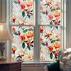 Qualsen Pellicola per Vetri Finestre 43x100cm, Effetto Arcobaleno Motivo di Fiore di Magnolia Pellicola Privacy Finestre Decorativa Elettrostatica Non Adesiva Anti-UV Opaca per Casa Ufficio Cucina