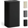 YOUDENOVA - Cesto portabiancheria con coperchio, 100 l, sottile, con sacchetto per la biancheria, pieghevole, organizzatore biancheria con manico in plastica, alto cestino portabiancheria, colore