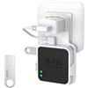 PlusAcc USB da 64GB e Supporto a Parete per Blink Sync Module 2 - Supporto per Presa con Memoria Video Locale Blink, Cavo Corto (Bianco)