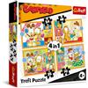 Trefl - Garfield, Garfield Ama le Lasagne - Puzzle 4in1, 4 Puzzle, dal 35 al 70 Pezzi - Diversi Livelli di Difficoltà, per Bambini dai 4 anni