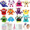 Vicloon 12PCS Confezione da Cucito in Feltro per Bambini, Kit Fai Da Te in Feltro, Bambini Regali Creativi e Materiali Artigianato, Kit da Cucire Set per Bambini Educativi e Principianti (Mostro)