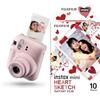 Fujifilm instax mini 12 Blossom Pink - Macchina Fotografica Istantanea & instax mini film 10 shot pack, bordo CUORI