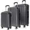 TRVLMORE Set Valigie Rigide - Valigia da Stiva - Set Valige - Valigia da Viaggio - Set Valigie Set Trolley - Set 3 Valigie - Tris Valigie - Grigio