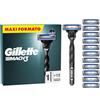 Gillette Mach3 Regolabarba Uomo, Lame Rasoio a Mano Libera, 1 Manico e 12 Lamette da Barba da 3 Lame, Facile Risciacquo, con Gel Lubrificante, Fino a 15 Rasature con 1 Testina azzurro