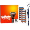 Gillette Fusion5 12 Lamette di Ricambio per Rasoio, Con Striscia lubrificante per una Scorrevolezza Fluida e 6 Lame per una Rasatura Profonda e Duratura, Lamette Rasoio Barba Gillette