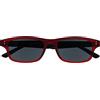 OPULIZE Gommato Rosso Nero Lettori Sole Occhiali Da Lettura UV400 Uomo Donna UVSR033 +3,50