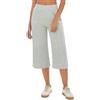 Crewhpo Pantaloni Capri da Donna 3/4 Pantaloni Yoga con Tasche Pantaloni Palestra Vita Alta Pantaloni Tuta Leggeri Pantaloni Jogging Larghi per Pilates Danza Fitness Grigio S