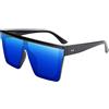 FEISEDY Occhiali da Sole Quadrati Oversize Grande da Donna Uomo Shield Occhiali senza Montatura Flat Top a Specchio con Protezione UV400 B2470