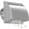 HG Power Griglia Aerazione 100mm in Acciaio Inox, Griglia Ventilazione, Sportello Antiriflusso Integrato, Griglia Regolabile, per asciugatrici, cucine, Ø 10 cm (15,5 * 15,5 cm), Argento