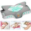 Elviros Cuscino in Memory Foam Ortopedico Cervicale per Dolore al Collo Cuscino Ergonomico per Dolore alla Spalla Cuscino di Sostegno del Collo, Grigio, 53.8 x 11/9 x 33 cm