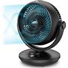 DR.PREPARE Ventilatore da Tavolo Silenzioso 28dB 15㎡ 3 Velocità Oscillazione 70°&100° Ventilatore Potente Circolazione dell'Aria per Camera da Letto Ufficio Soggiorno Camper Cucina
