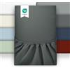puredown 1PCS Lenzuolo Coprimaterasso in Microfibra Spazzolata, Antracite, 90 * 200 * 30cm, Singolo