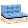 Amazinggirl Cuscini per pallet esterno 80 x 120 cm - cuscino per bancali grandi schienale o seduta da divano panchina da giardino balcone e terrazza Azzurro cielo