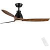 Newday Ventilatore Soffitto Motore DC con Luce LED Telecomando Silenzioso, 132 cm Ventilatore Soffitto Legno con Lampada, Ventilatori Soffitto con Luce Dimmerabile, 3 Pale per Camera letto Soggiorno