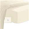 Pizuna Linens Pizuna Lenzuolo con angoli Matrimoniale Cotone 140x200 cm Nuovo Avorio,400 fili con Sateen 100% Cotone a fiocco lungo lenzuolo coprimaterasso con tasca profonda 40 cm (Lenzuolo con angoli Cotone)