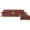 Ystyle Copridivano 3 Posti Con Penisola, Copridivano Penisola Destra/Sinistra Universale Reversibile, Copridivano Chaise Longue Impermeabile, Copridivano L Antigraffio (255cm, Caffè)