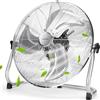 Aigostar Clover 33QNV - Ventilatore da Pavimento da 100 W, Cromato. Testa Regolabile a 135 Gradi, 3 Velocità, 51 cm (20D.). Uso industriale, Domestico, Palestre o ufficio