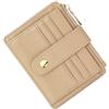 BTNEEU Porta Carte di Credito in Pelle RFID Blocco Portafoglio Sottile con Portamonete, con Cerniera, Donna e Uomo Piccolo Slim con 9 Slot Schede (Giallo sabbia)