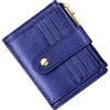 BTNEEU Porta Carte di Credito in Pelle RFID Blocco Portafoglio Sottile con Portamonete, con Cerniera, Donna e Uomo Piccolo Slim con 9 Slot Schede (Blu scuro)