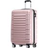 TRVLMORE Trolley Bagaglio a Mano 55x40x20 - Valigia Bagaglio a Mano 55x40x20 - Valigia 10 kg - Valigie Trolley - Valigia Piccola - Trolley da Cabina - Trolley da Viaggio - Rosa