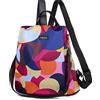 Fmeida Zaino Donna Antifurto Impermeabile Nylon Borsa Donna Pratico Borse Zainetto da Viaggio Lavoro Scuola Tracolla, Giallo/Rosso/Blu