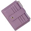 BTNEEU Porta Carta di Credito in Pelle, Uomo Donna RFID Blocco Portafoglio Piccolo, Slim con Tasca Portamonete, con 9 Slot per Carte, Viola, Petit