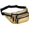 ProCase Marsupio con 6 Tasche per Donna e Uomo, Marsupio da Lavoro Sportivo Viaggio Trekking, Fanny Pack Bag in Nylon con Cinturino Regolabile e Fibbia a Sgancio Rapido -Oro M