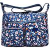 Efanliu Borsa da Viaggio Donna Grande Borse a Tracolla Scuola Postino Tasche Impermeabile Nylon Spalla Sportiva Tasca (Blu)