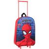 Marvel Spiderman Valigie per Bambini, Valigia Trolley Bagaglio a Mano Bambino Spiderman 39 cm, 10,5L, 2 Ruote, Rosso, Chiusura Zip
