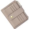 BTNEEU Porta Carte di Credito in Pelle RFID Blocco Portafoglio Sottile con Portamonete, con Cerniera, Donna e Uomo Piccolo Slim con 9 Slot Schede (Grigio scuro)