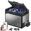 BougeRV Rocky2 65L Frigorifero per Auto con Batteria Ricaricabile da 173 Wh Frigo Auto 12V 220V Compressore Potente da 5,7 cc App Frigorifero Portatile Doppia Zona per Camper Viaggio Barca Camion -20℃