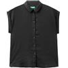 United Colors of Benetton Camicia 5BMLDQ06V, Nero 100, XS Donna