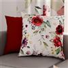PETTI Artigiani Italiani - Coppia di Federe Cuscino 60x60 cm in Microfibra, Cuscini Arredo Camera da Letto, Divano, Salotto, Set 2 Fodere Copricuscino, Federa Floreale Rosso, 100% Made in Italy