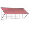 Relaxdays Tenda da Sole Bracci Estensibili, HxL: 120x400 cm, Parasole a Caduta, Avvolgibile, Protezione UV, Grigio Rosso, Poliestere