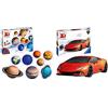Ravensburger 11668 Puzzle 3D, Sistema Solare, 540 Pezzi, 8 Pianeti, Età Raccomandata 6+ & 11238 Puzzle 3D, Lamborghini Huracán Evo, 108 Pezzi, Età Consigliata 8+, Puzzle
