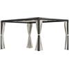 Outsunny 3x3 m Gazebo Pergola con Tende Laterali e Tetto Apribile, Pergola da Giardino in Alluminio e Acciaio, Beige