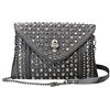 Chikencall® Pochette e Clutch Busta frizione Borse a spalla punk teschio vintage gotico Borsa in pelle con borchie Borsa a tracolla con cinturino a catena Nero