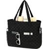 LEDAOU Grande borsa da spiaggia con cerniera da donna, impermeabile, borsa a tracolla, borsa shopper con chiusura lampo, borsa da viaggio per piscina fitness, Motivo a quadri neri