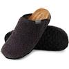 Dunlop Ciabatte Donna, Pantofole Invernali con Pelliccia, Babbucce Antiscivolo con Soletta Memory Foam, Ciabatta da Casa (Grigio Scuro, Numeric_38)