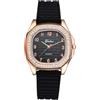 Avaner Orologio da donna Orologi con strass al quarzo analogico: orologio sportivo quadrato impermeabile cinturino in silicone orologio per studente, Nero