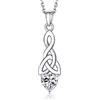 MomentWish Croce Celtica Collana, 1Carat Moissanite Collana per le Donne, Colore D VVS1 Diamante Simulato 925 Argento Sterling Croce Collana