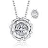 MomentWish Collana da donna in oro rosa, 1 carati di moissanite, con ciondolo a forma di rosa, in argento Sterling 925, regalo di compleanno per lei, Argento sterling, Moissanite