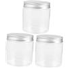 KICHOUSE 6 Pezzi 250ml Barattoli di Plastica Coperchi in Alluminio Argentato Barattoli Ermetici per Sciroppo di E Marmellata