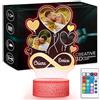 Maverton Lampada con Targa Personalizzata - Targhetta Personalizzata con Luce Notturna - Base Multicolore Caricatore e Telecomando - Idea Regalo Coppia Anniversario